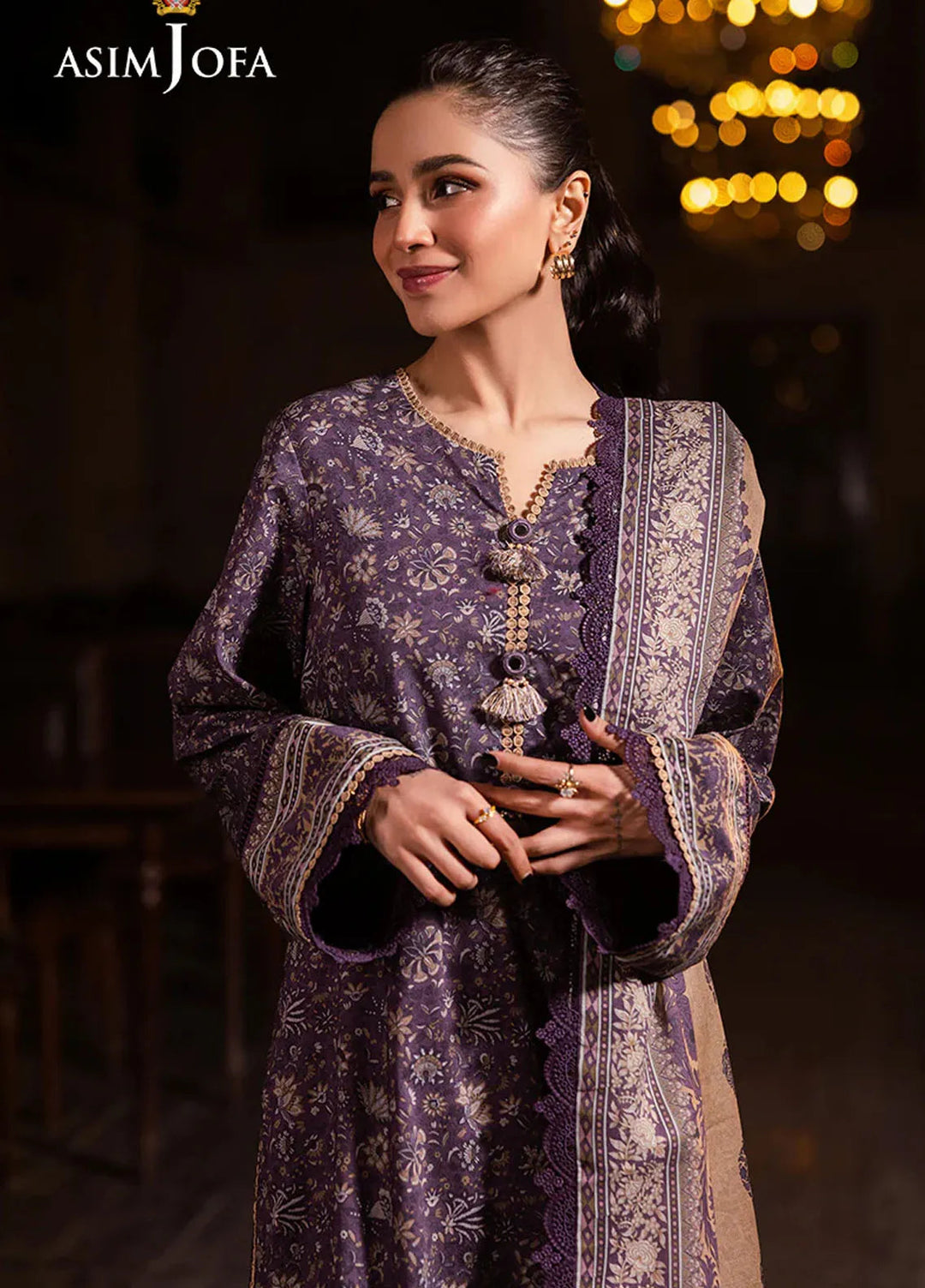 Asim Jofa Printed Lawn Suits Unstitched 3 Piece AJ25P6 AJUBJ-48 - Summer Collection