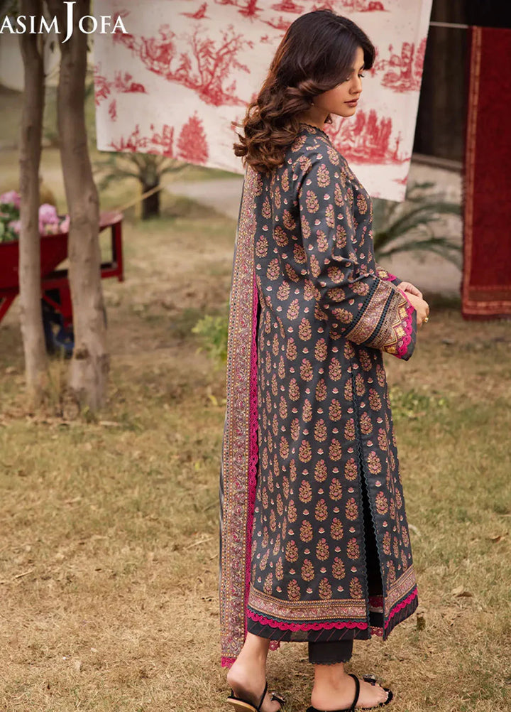 Asim Jofa Printed Lawn Suits Unstitched 3 Piece AJ25P6 AJUBJ-49 - Summer Collection