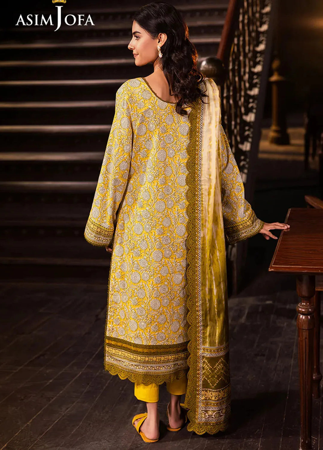 Asim Jofa Printed Lawn Suits Unstitched 3 Piece AJ25P6 AJUBJ-51 - Summer Collection