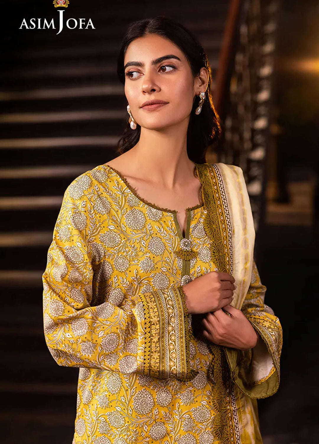 Asim Jofa Printed Lawn Suits Unstitched 3 Piece AJ25P6 AJUBJ-51 - Summer Collection