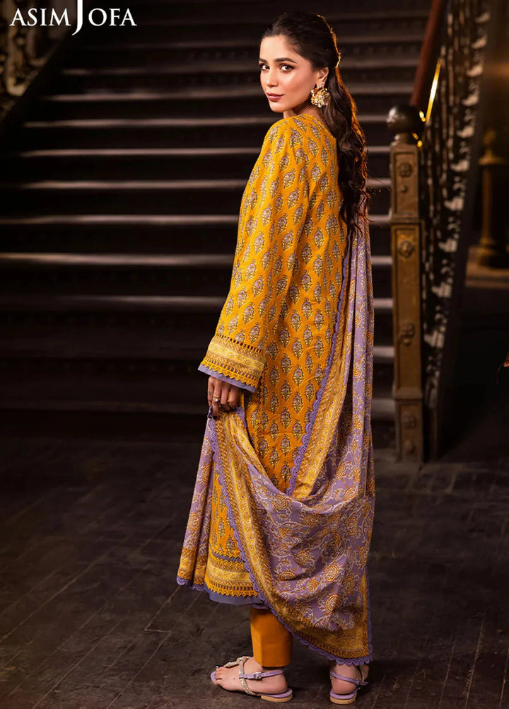 Asim Jofa Printed Lawn Suits Unstitched 3 Piece AJ25P6 AJUBJ-53 - Summer Collection