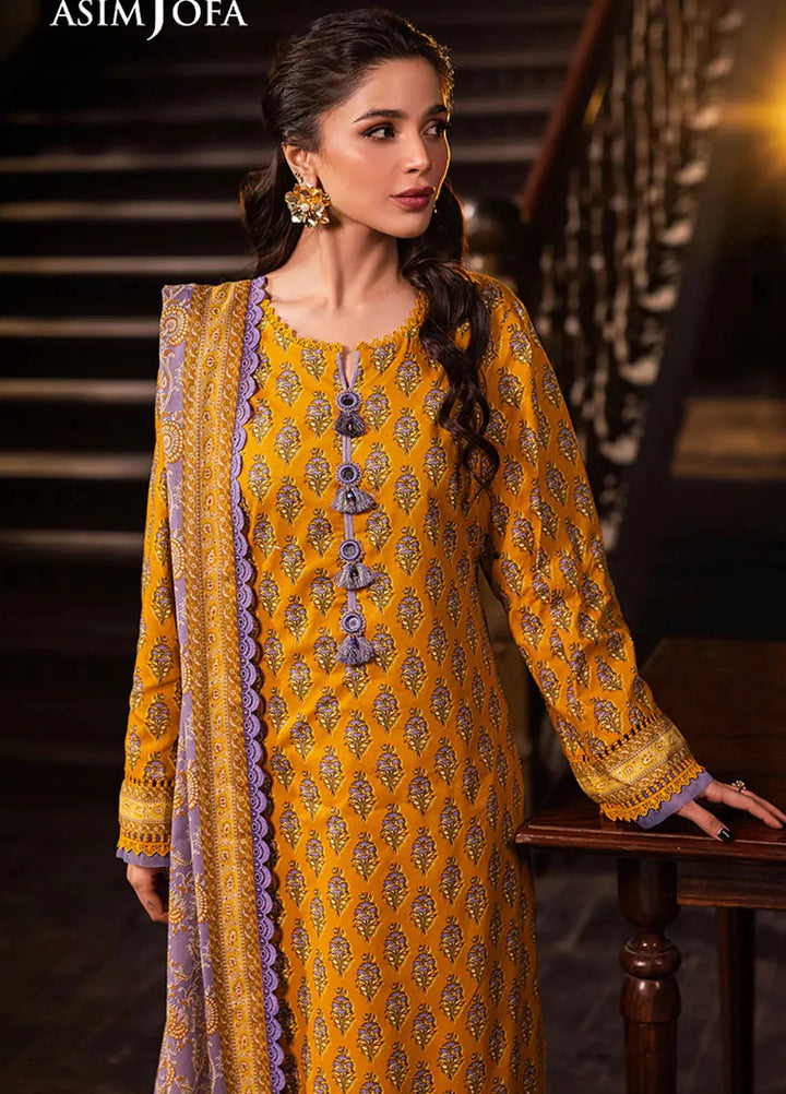 Asim Jofa Printed Lawn Suits Unstitched 3 Piece AJ25P6 AJUBJ-53 - Summer Collection