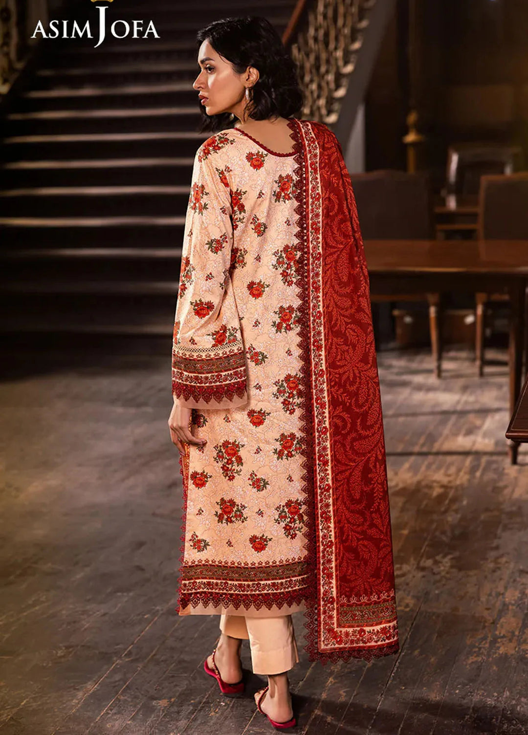 Asim Jofa Printed Lawn Suits Unstitched 3 Piece AJ25P6 AJUBJ-54 - Summer Collection