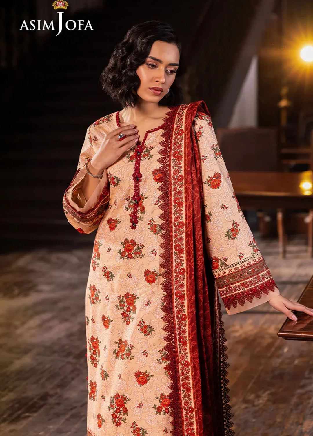 Asim Jofa Printed Lawn Suits Unstitched 3 Piece AJ25P6 AJUBJ-54 - Summer Collection