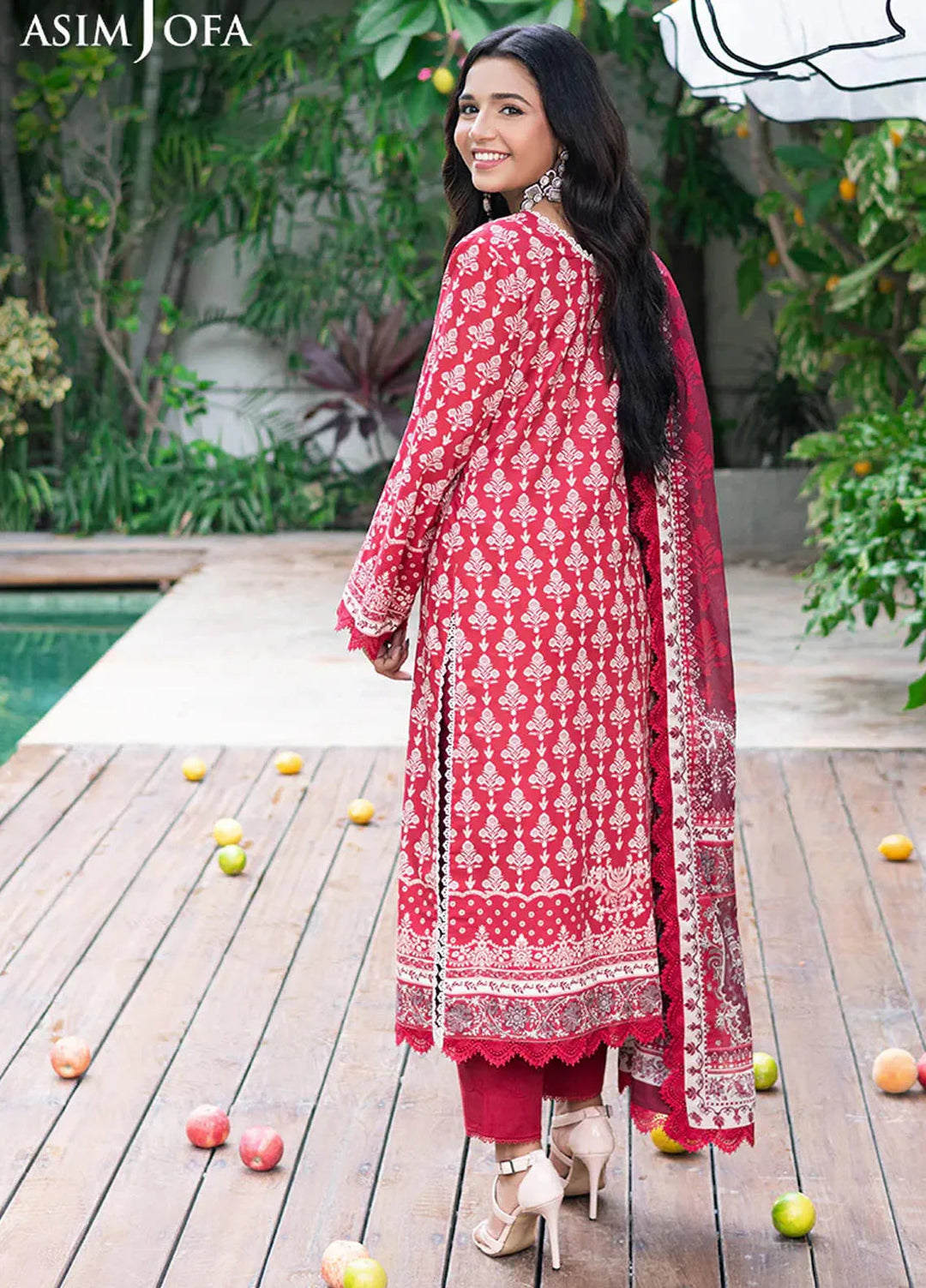 Asim Jofa Printed Lawn Suits Unstitched 3 Piece AJ25P6 AJUUB-32 - Summer Collection