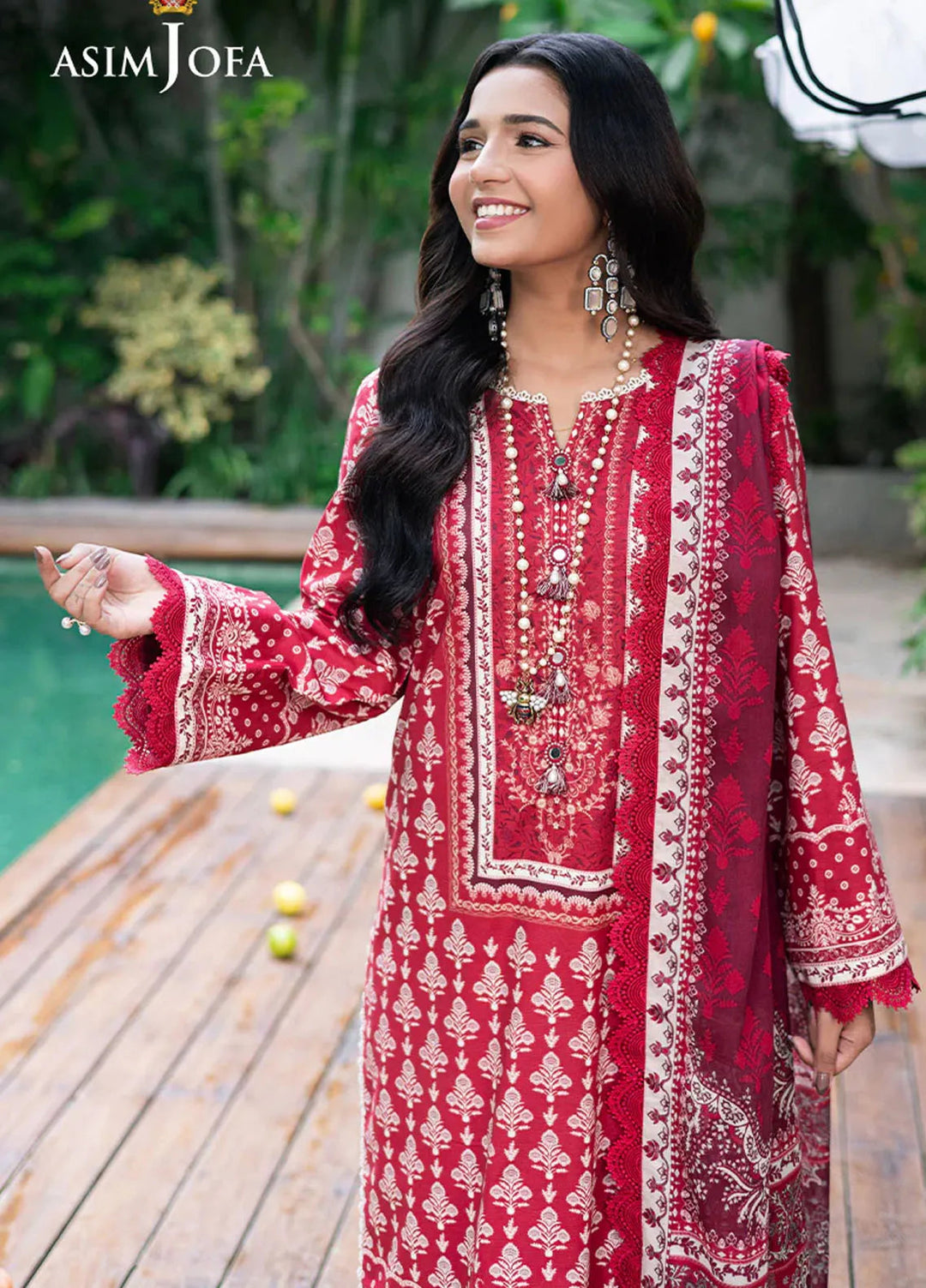 Asim Jofa Printed Lawn Suits Unstitched 3 Piece AJ25P6 AJUUB-32 - Summer Collection