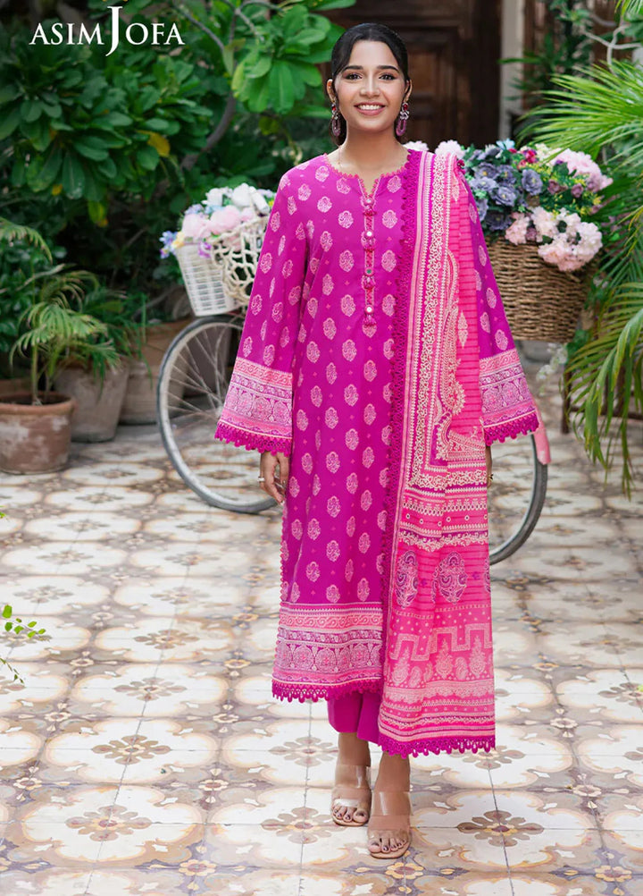 Asim Jofa Printed Lawn Suits Unstitched 3 Piece AJ25P6 AJUUB-33 - Summer Collection