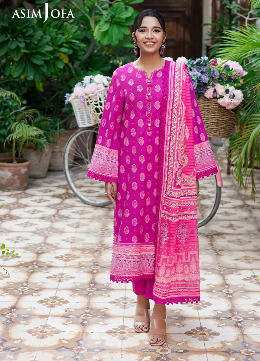 Asim Jofa Printed Lawn Suits Unstitched 3 Piece AJ25P6 AJUUB-33 - Summer Collection