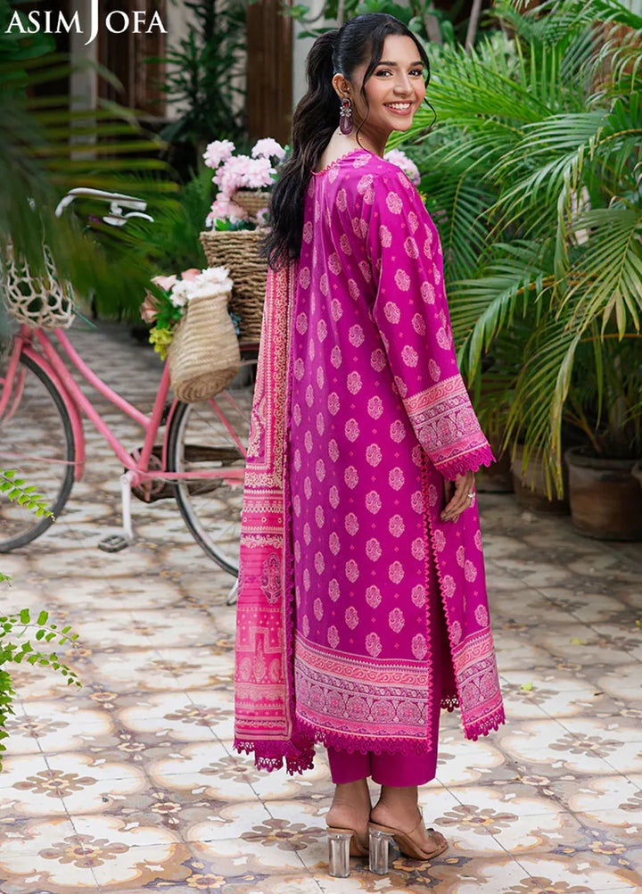 Asim Jofa Printed Lawn Suits Unstitched 3 Piece AJ25P6 AJUUB-33 - Summer Collection