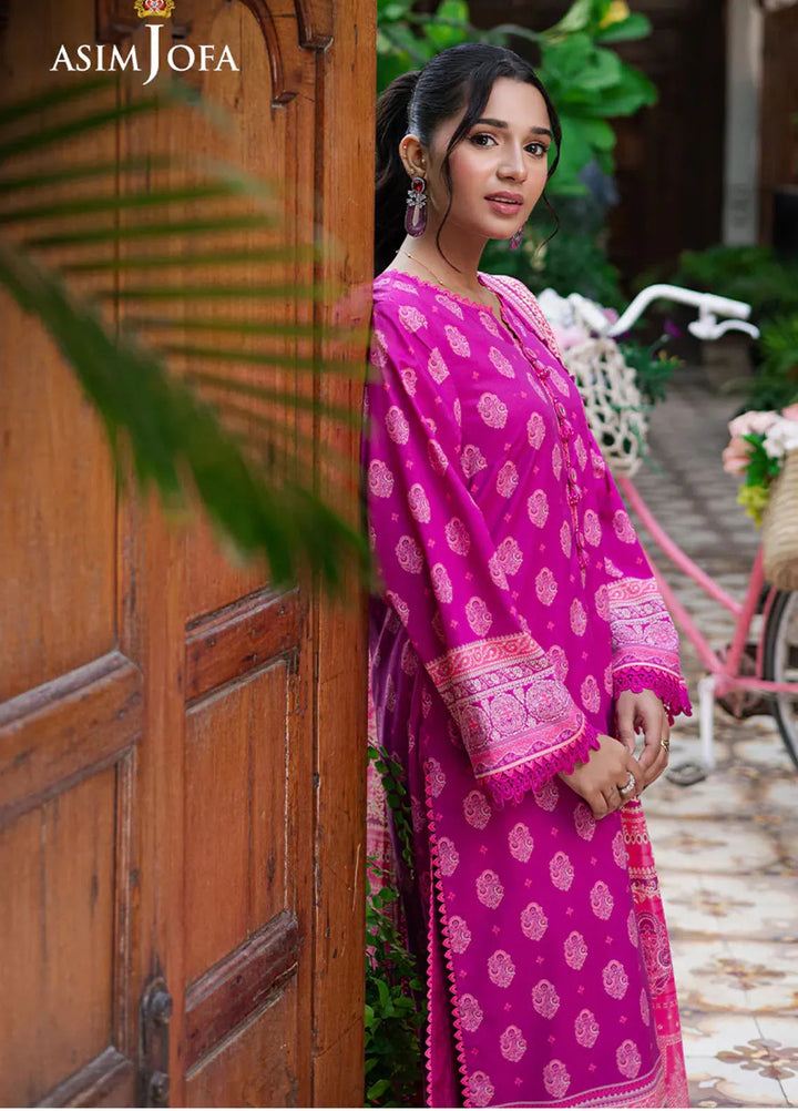 Asim Jofa Printed Lawn Suits Unstitched 3 Piece AJ25P6 AJUUB-33 - Summer Collection