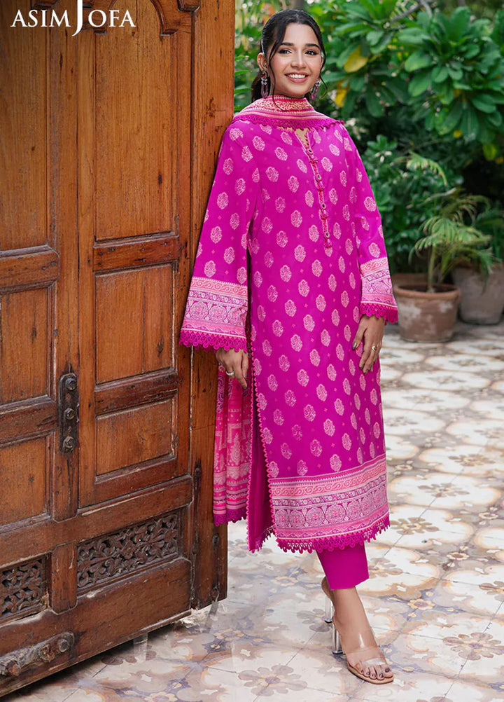 Asim Jofa Printed Lawn Suits Unstitched 3 Piece AJ25P6 AJUUB-33 - Summer Collection
