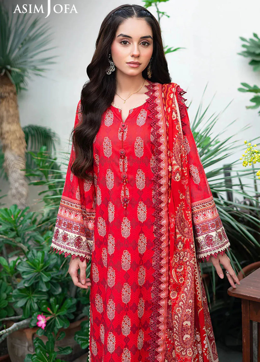 Asim Jofa Printed Lawn Suits Unstitched 3 Piece AJ25P6 AJUUB-35 - Summer Collection