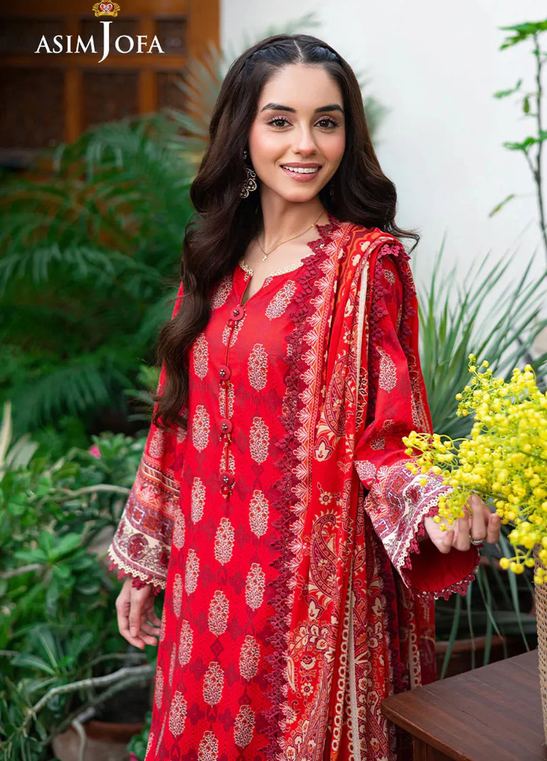 Asim Jofa Printed Lawn Suits Unstitched 3 Piece AJ25P6 AJUUB-35 - Summer Collection