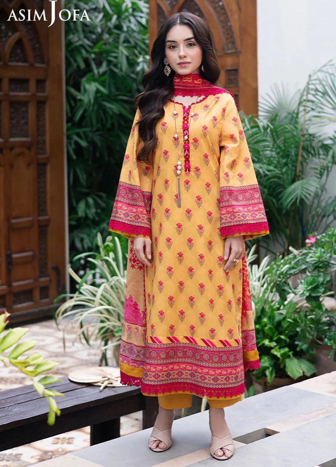 Asim Jofa Printed Lawn Suits Unstitched 3 Piece AJ25P6 AJUUB-36 - Summer Collection
