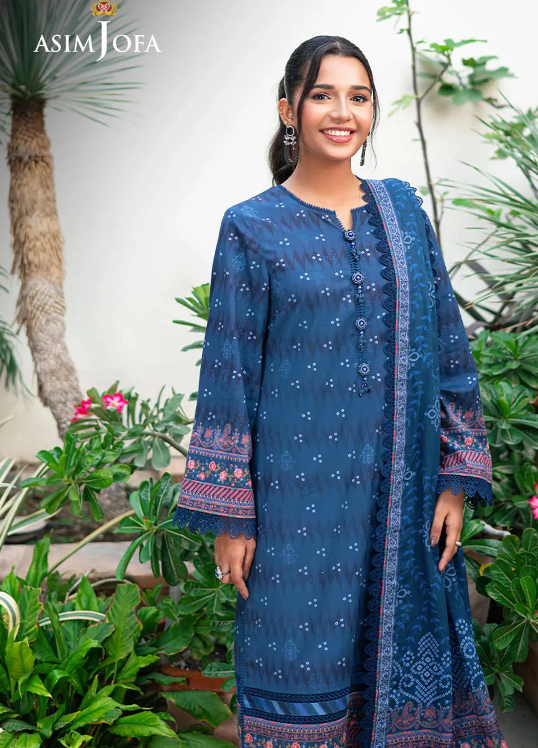 Asim Jofa Printed Lawn Suits Unstitched 3 Piece AJ25P6 AJUUB-37 - Summer Collection