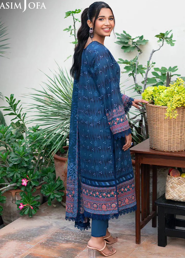 Asim Jofa Printed Lawn Suits Unstitched 3 Piece AJ25P6 AJUUB-37 - Summer Collection