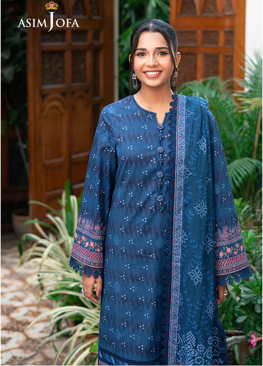 Asim Jofa Printed Lawn Suits Unstitched 3 Piece AJ25P6 AJUUB-37 - Summer Collection