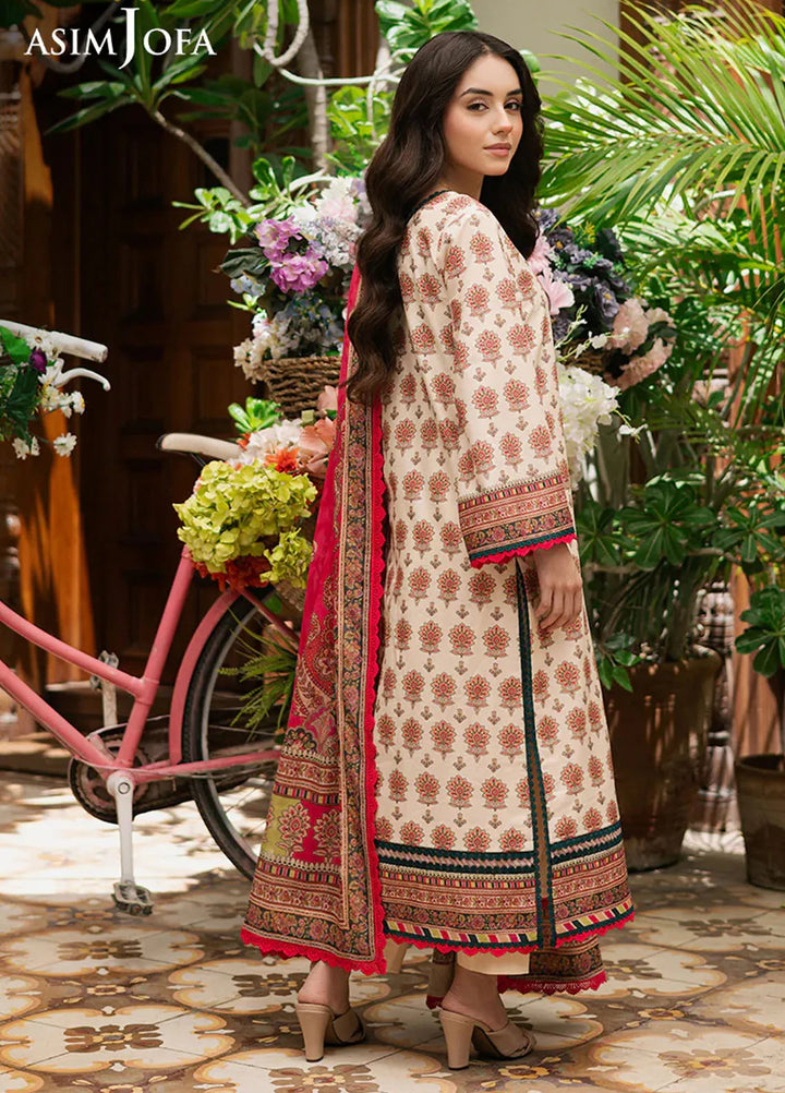 Asim Jofa Printed Lawn Suits Unstitched 3 Piece AJ25P6 AJUUB-39 - Summer Collection