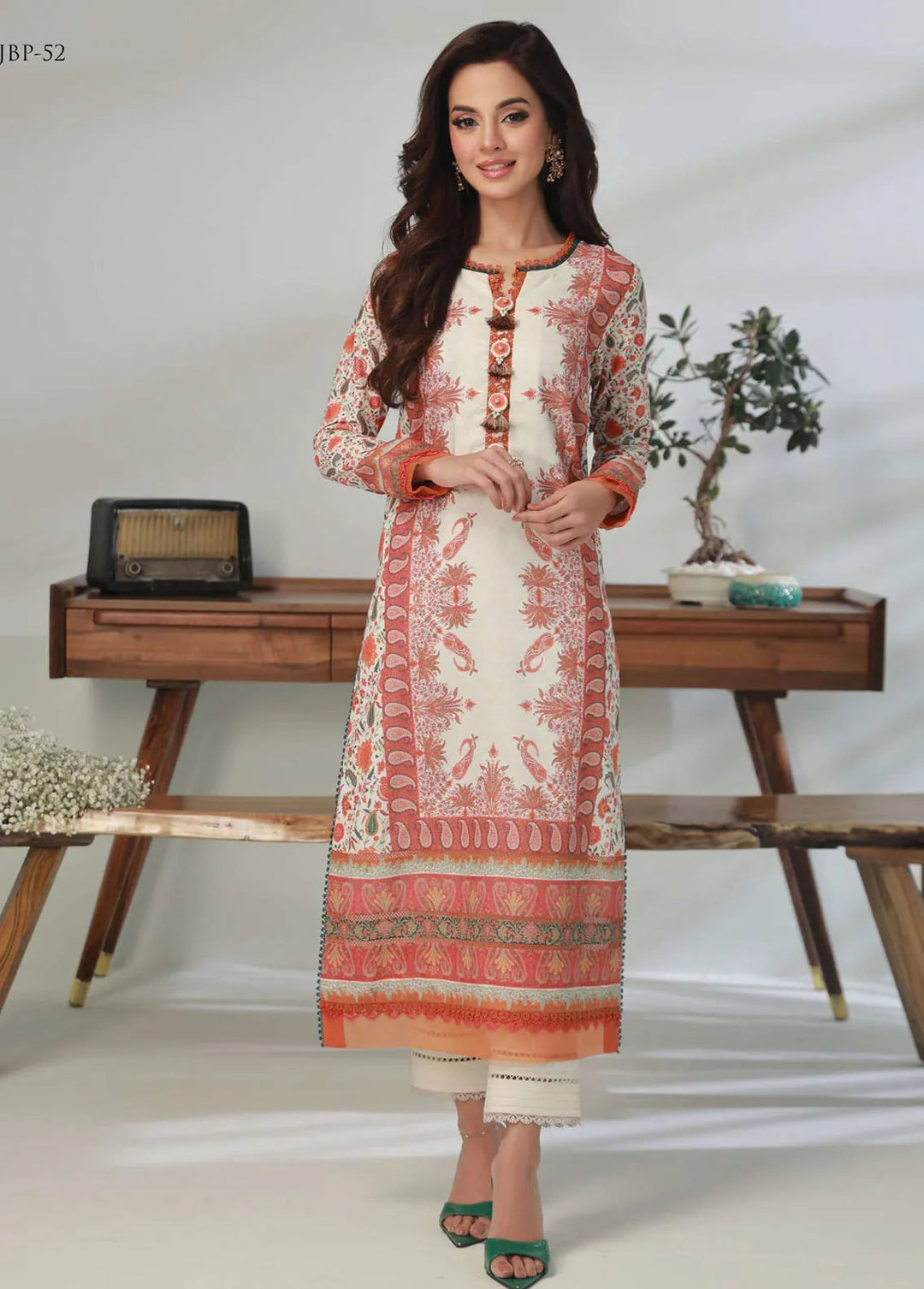 Asim Jofa Printed Lawn Unstitched Suit 2 Piece AJ23-P2 AJBP-52 - Summer Collection