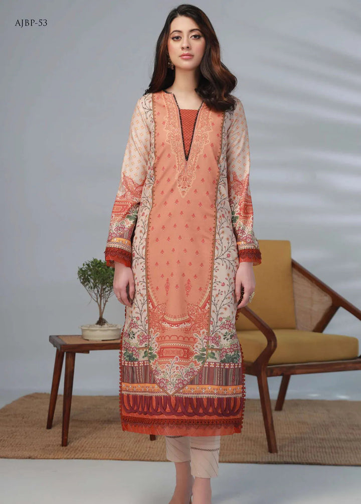 Asim Jofa Printed Lawn Unstitched Suit 2 Piece AJ23-P2 AJBP-53 - Summer Collection