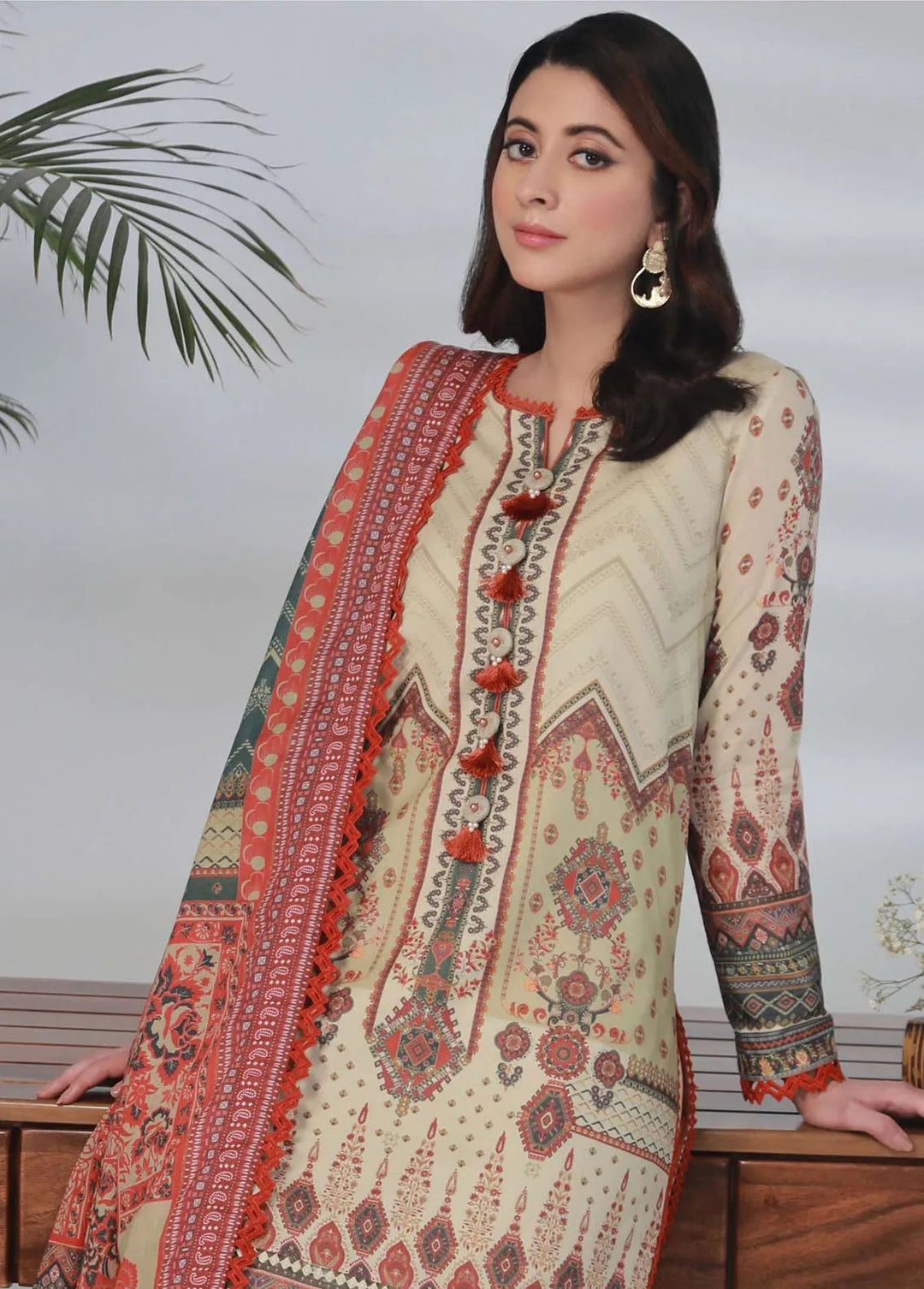Asim Jofa Printed Lawn Unstitched Suit 3 PIece AJ23-P2 AJBP-31 - Summer Collection