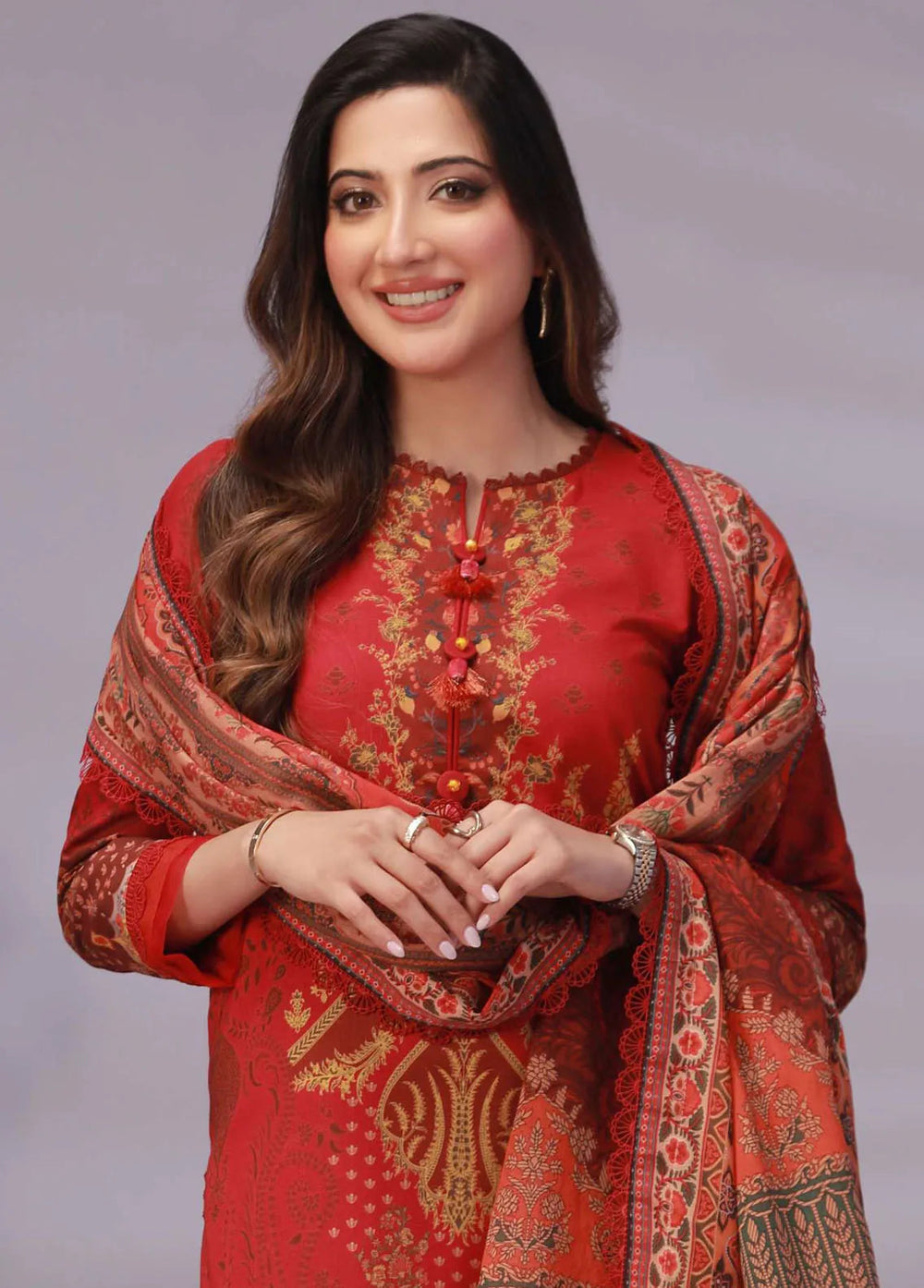 Asim Jofa Printed Lawn Unstitched Suit 3 Piece AJ23-P2 AJBP-32 - Summer Collection