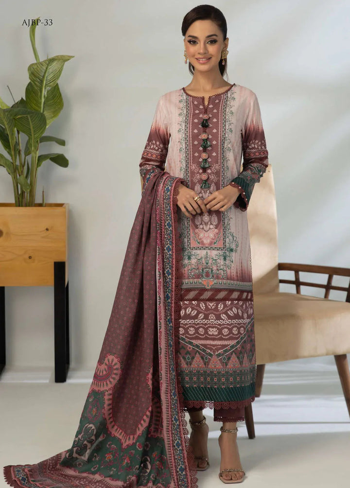 Asim Jofa Printed Lawn Unstitched Suit 3 Piece AJ23-P2 AJBP-33 - Summer Collection