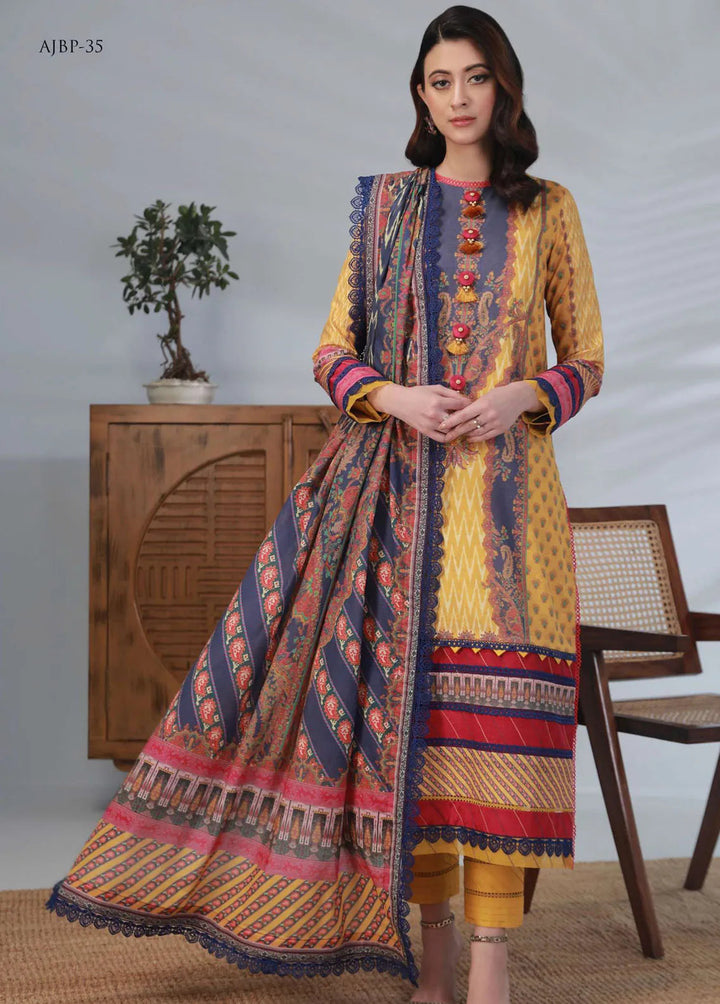 Asim Jofa Printed Lawn Unstitched Suit 3 Piece AJ23-P2 AJBP-35 - Summer Collection