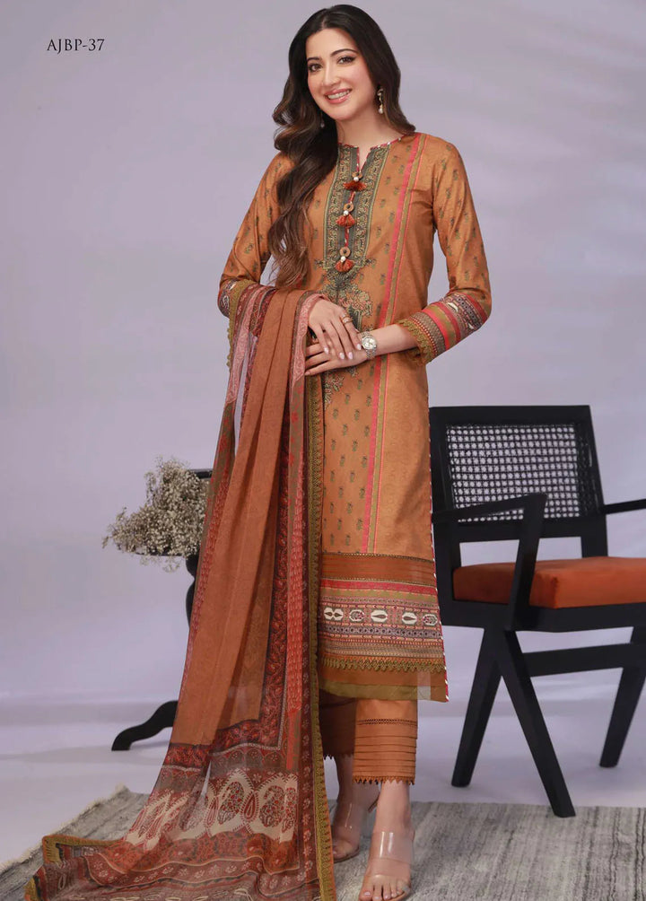Asim Jofa Printed Lawn Unstitched Suit 3 Piece AJ23-P2 AJBP-37 - Summer Collection