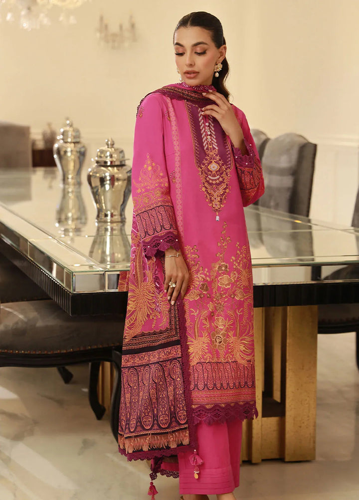 Asim Jofa Printed Lawn Unstitched Suit 3 Piece AJ24PU AJUN-01 - Summer Collection