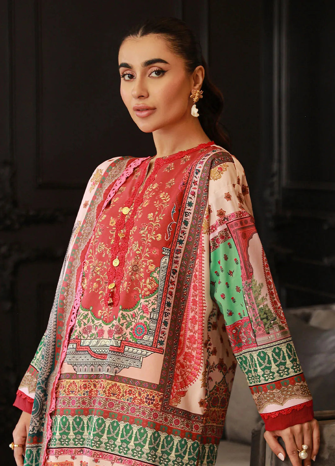 Asim Jofa Printed Lawn Unstitched Suit 3 Piece AJ24PU AJUN-02 - Summer Collection