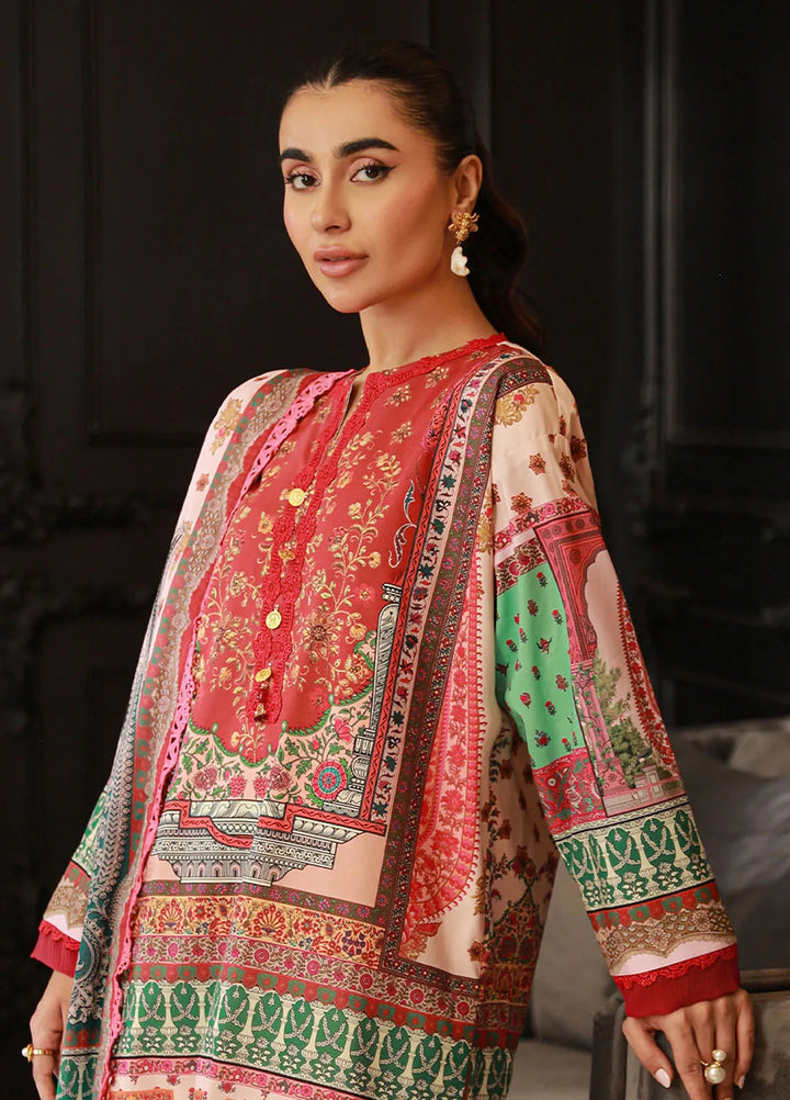 Asim Jofa Printed Lawn Unstitched Suit 3 Piece AJ24PU AJUN-02 - Summer Collection
