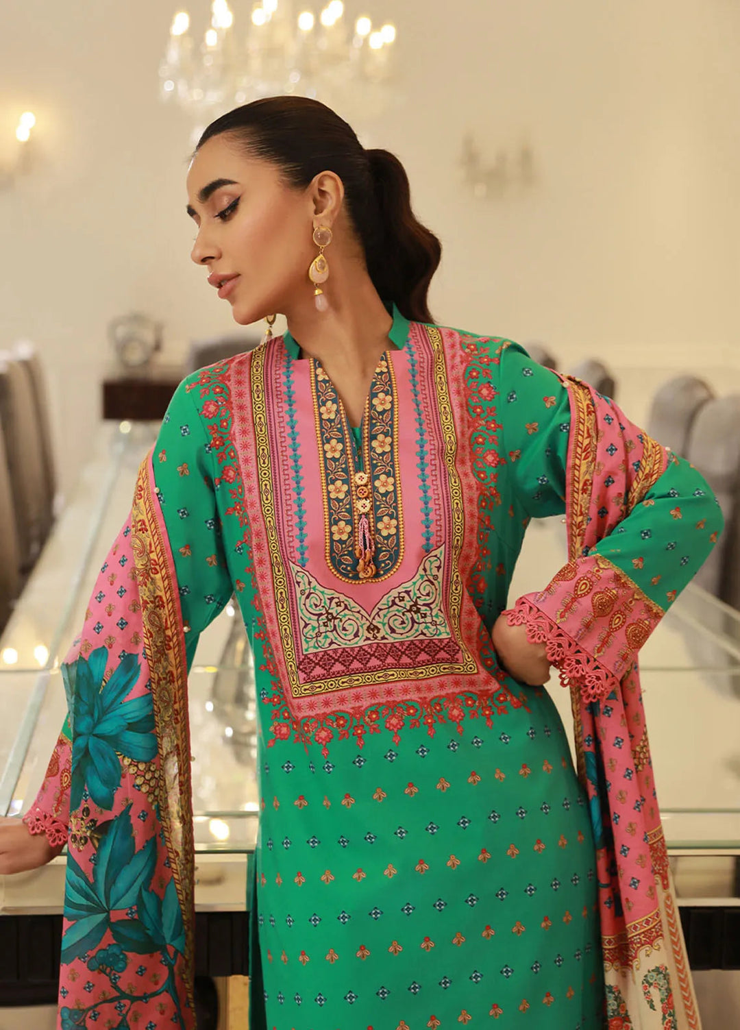 Asim Jofa Printed Lawn Unstitched Suit 3 Piece AJ24PU AJUN-03 - Summer Collection