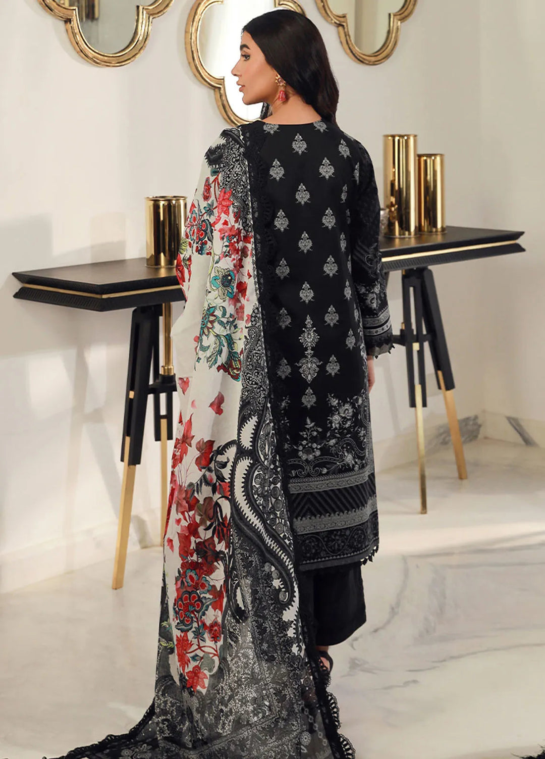 Asim Jofa Printed Lawn Unstitched Suit 3 Piece AJ24PU AJUN-05 - Summer Collection