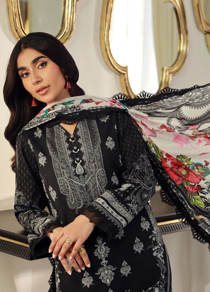 Asim Jofa Printed Lawn Unstitched Suit 3 Piece AJ24PU AJUN-05 - Summer Collection