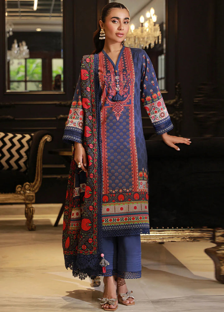 Asim Jofa Printed Lawn Unstitched Suit 3 Piece AJ24PU AJUN-07 - Summer Collection