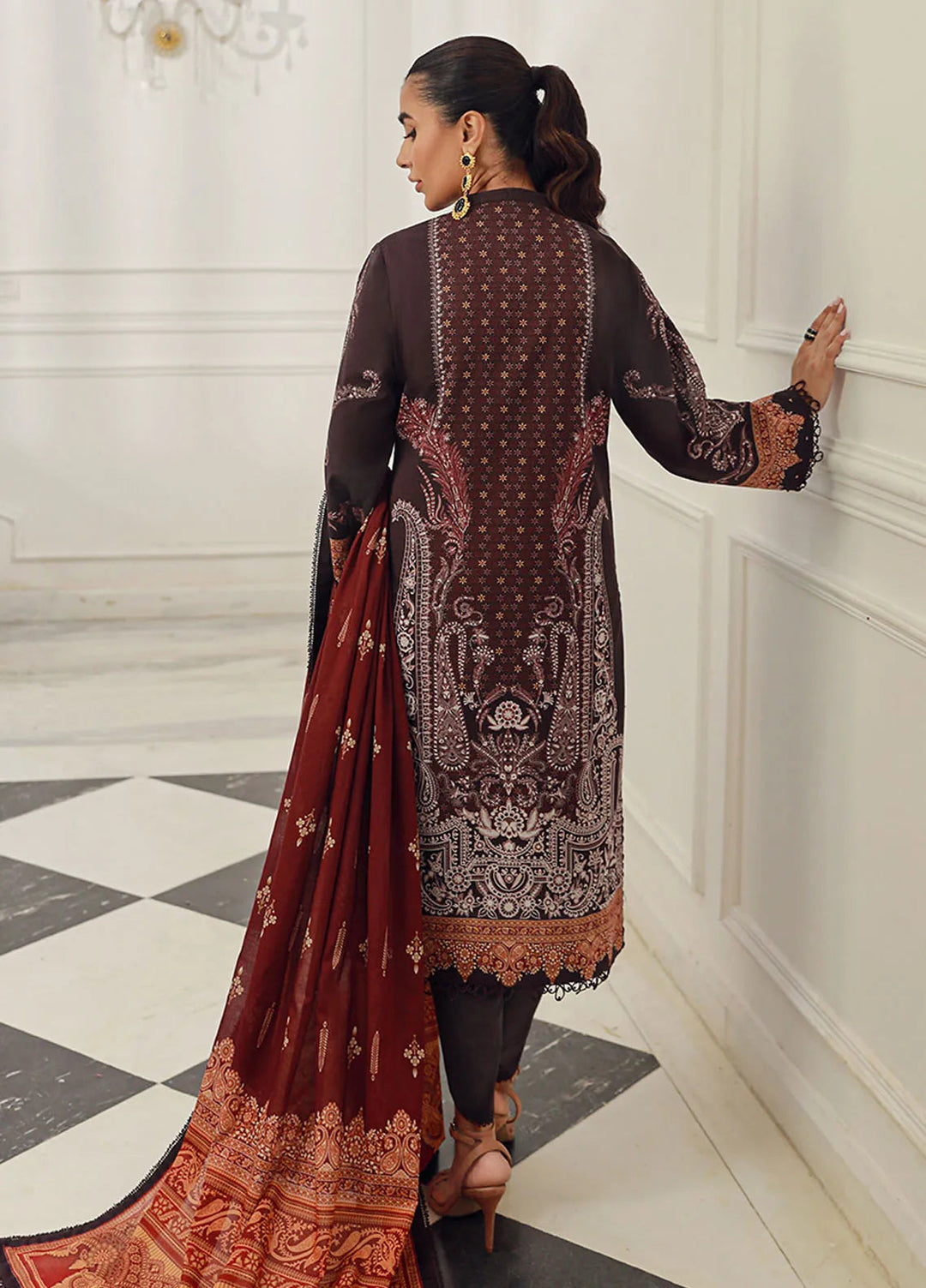 Asim Jofa Printed Lawn Unstitched Suit 3 Piece AJ24PU AJUN-08 - Summer Collection