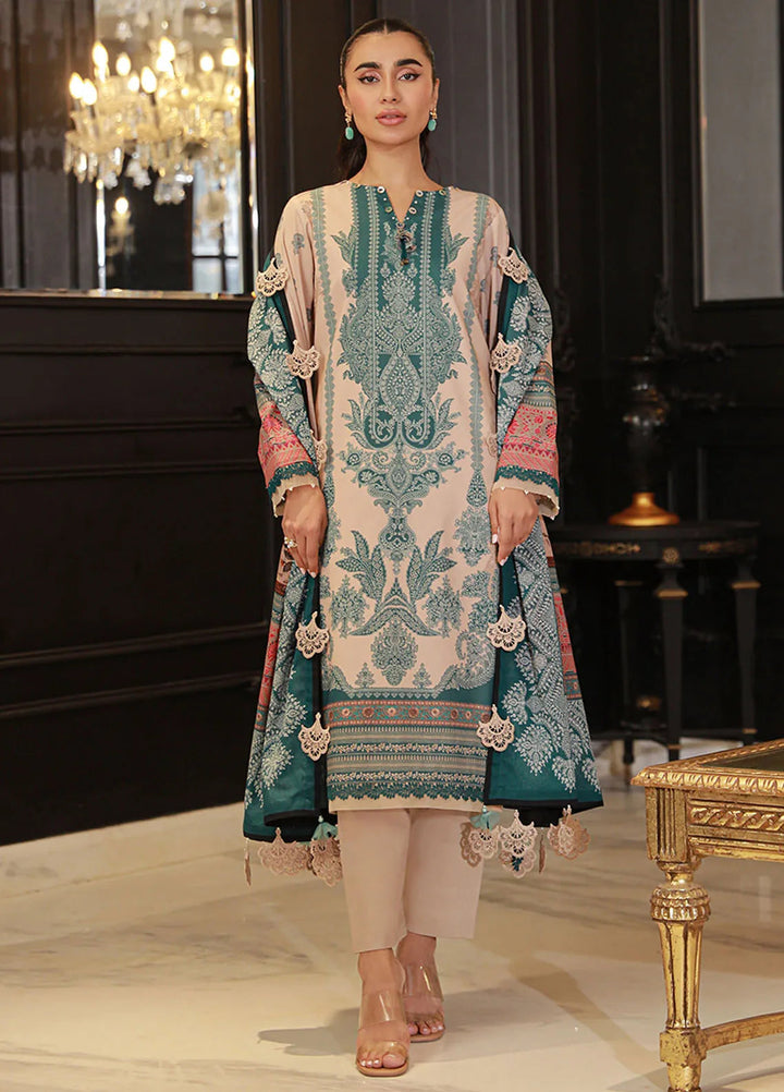 Asim Jofa Printed Lawn Unstitched Suit 3 Piece AJ24PU AJUN-10 - Summer Collection