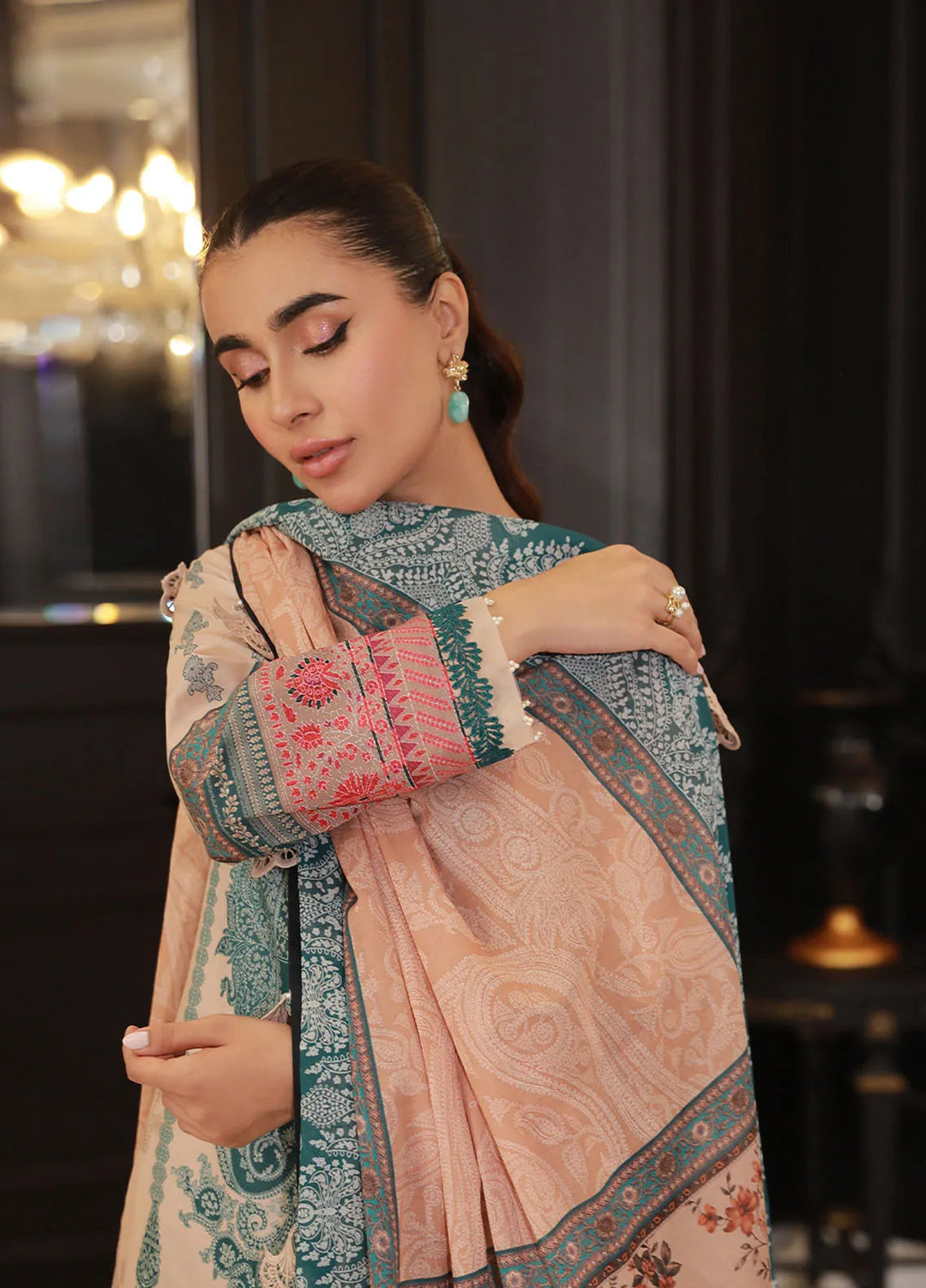 Asim Jofa Printed Lawn Unstitched Suit 3 Piece AJ24PU AJUN-10 - Summer Collection