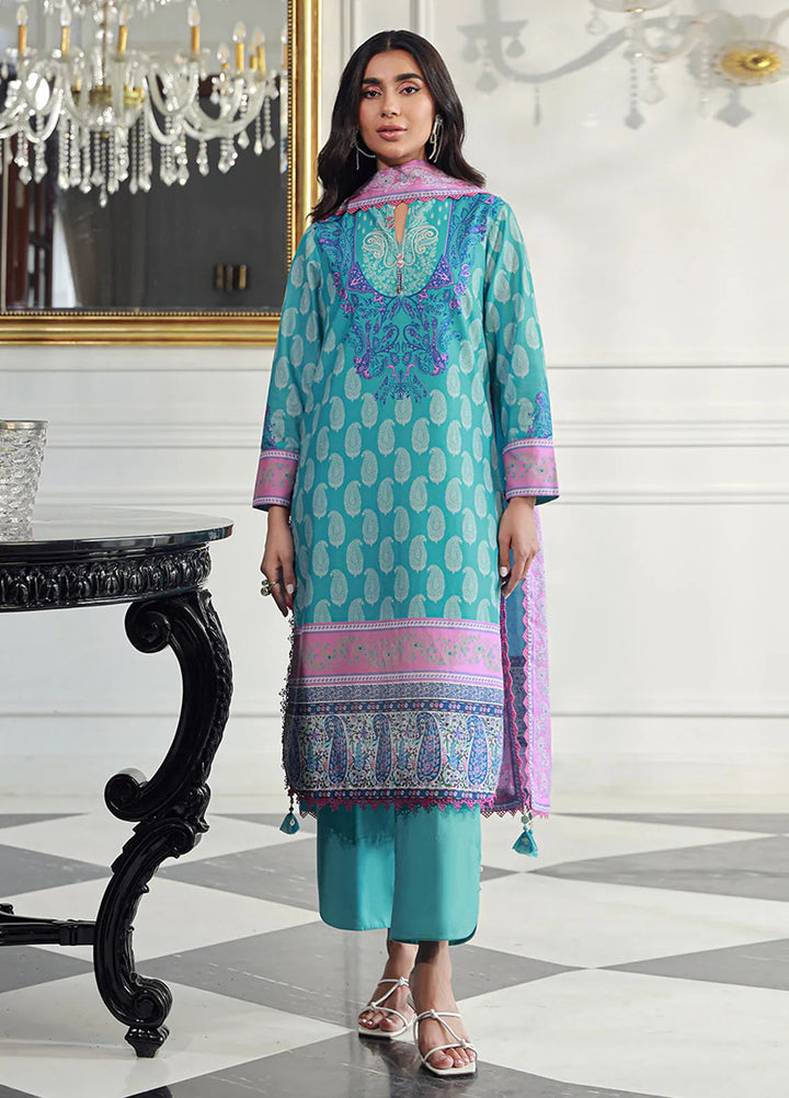 Asim Jofa Printed Lawn Unstitched Suit 3 Piece AJ24PU AJUN-11 - Summer Collection