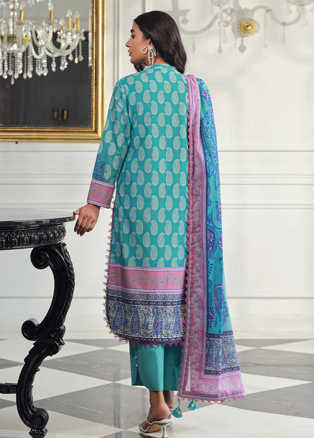Asim Jofa Printed Lawn Unstitched Suit 3 Piece AJ24PU AJUN-11 - Summer Collection