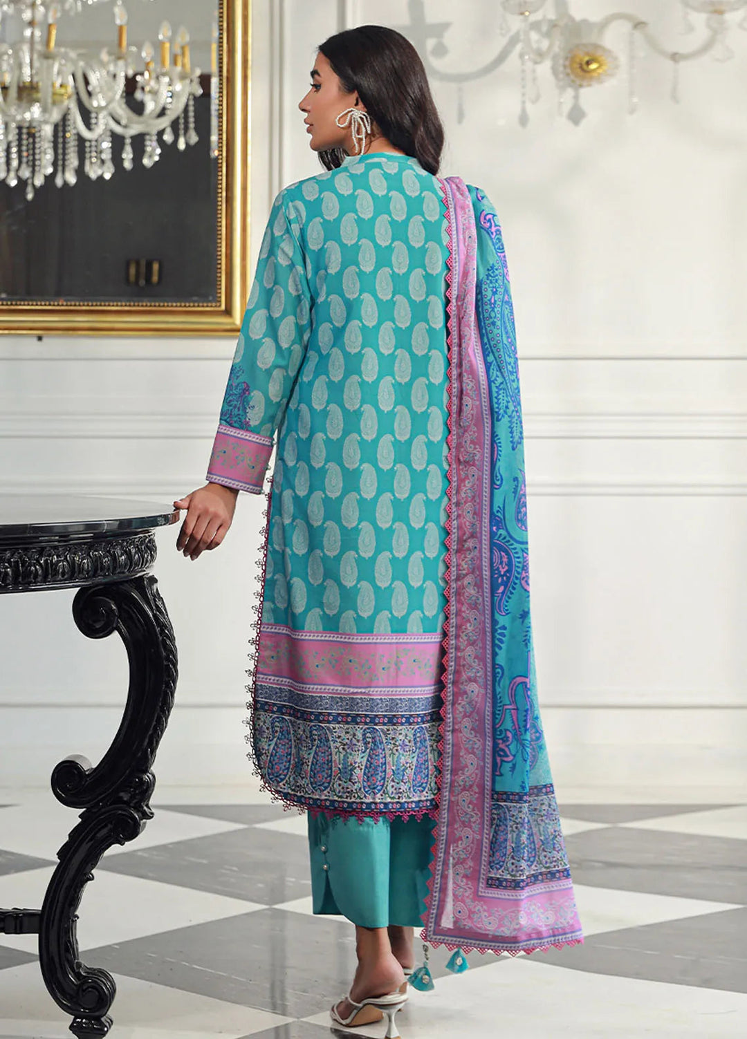 Asim Jofa Printed Lawn Unstitched Suit 3 Piece AJ24PU AJUN-11 - Summer Collection