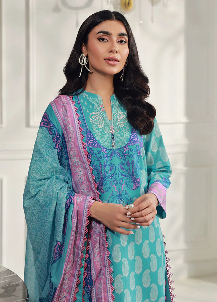 Asim Jofa Printed Lawn Unstitched Suit 3 Piece AJ24PU AJUN-11 - Summer Collection