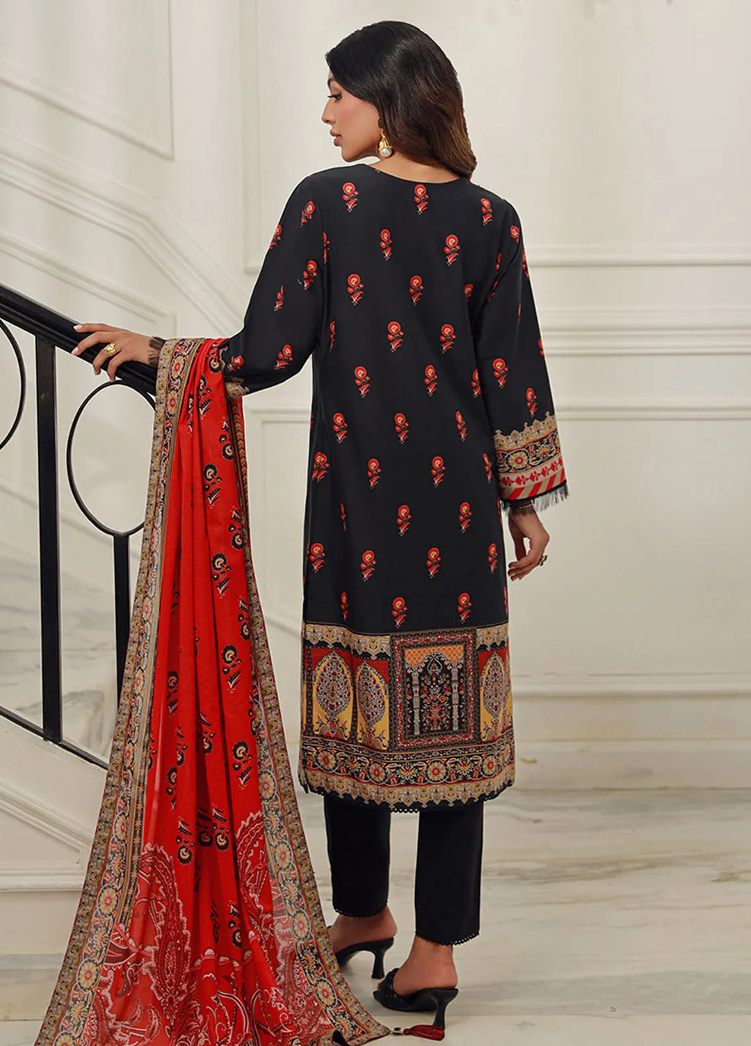 Asim Jofa Printed Lawn Unstitched Suit 3 Piece AJ24PU AJUN-12 - Summer Collection