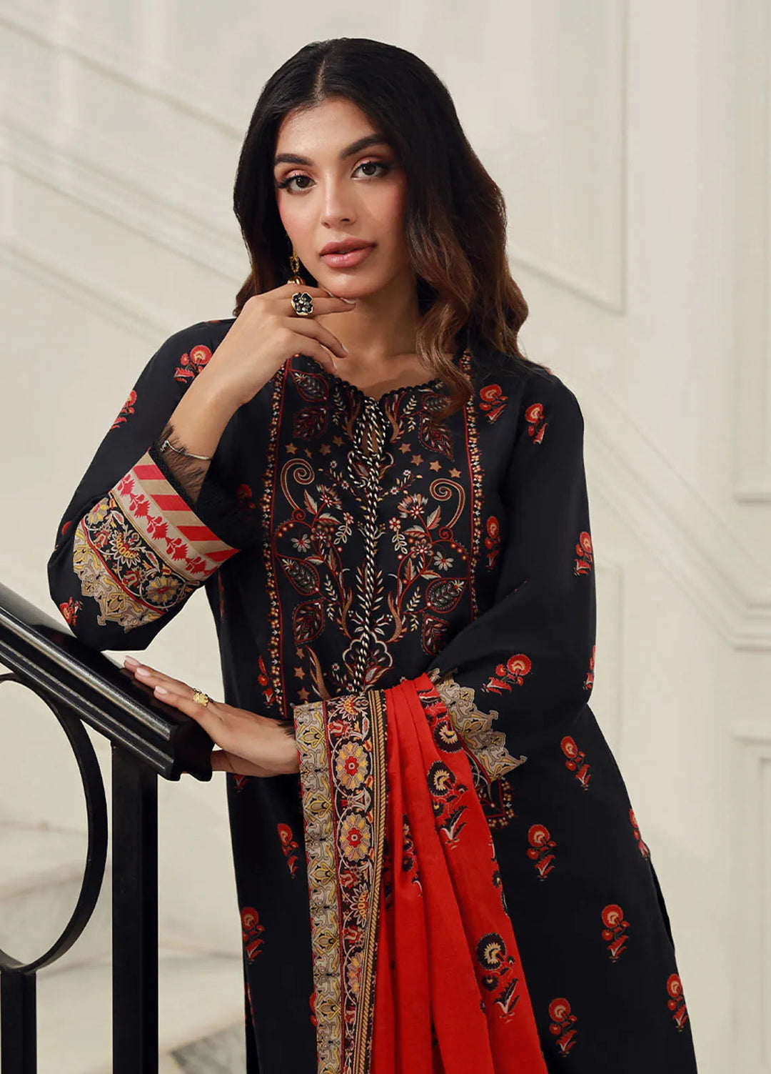 Asim Jofa Printed Lawn Unstitched Suit 3 Piece AJ24PU AJUN-12 - Summer Collection