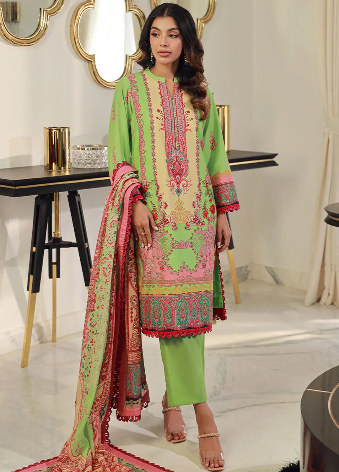 Asim Jofa Printed Lawn Unstitched Suit 3 Piece AJ24PU AJUN-13 - Summer Collection