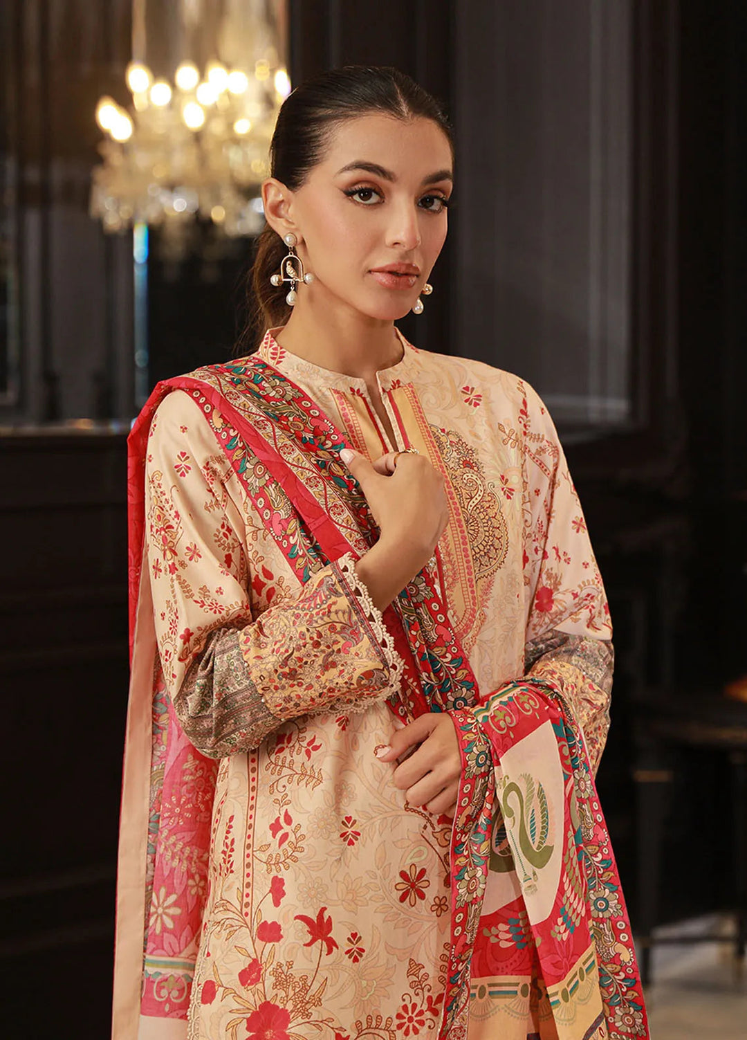 Asim Jofa Printed Lawn Unstitched Suit 3 Piece AJ24PU AJUN-14 - Summer Collection