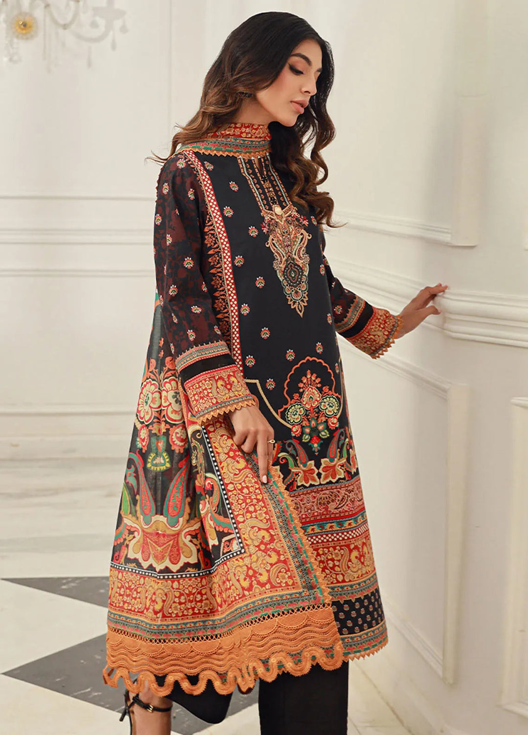 Asim Jofa Printed Lawn Unstitched Suit 3 Piece AJ24PU AJUN-15 - Summer Collection