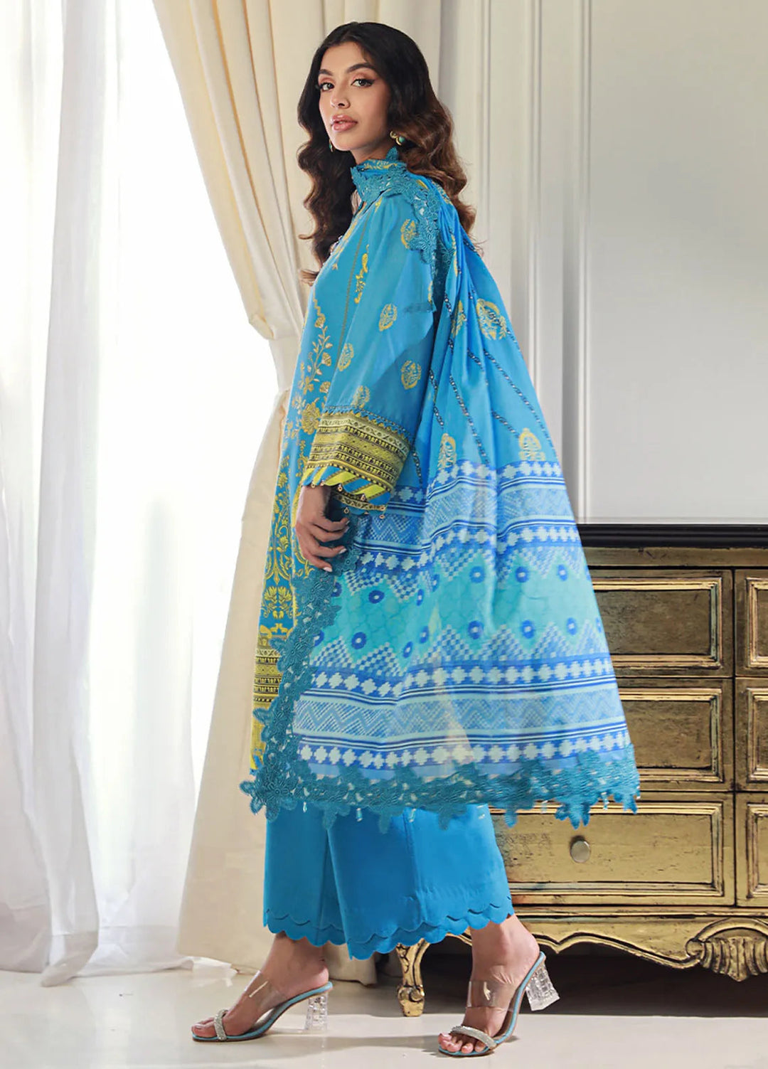 Asim Jofa Printed Lawn Unstitched Suit 3 Piece AJ24PU AJUN-16 - Summer Collection