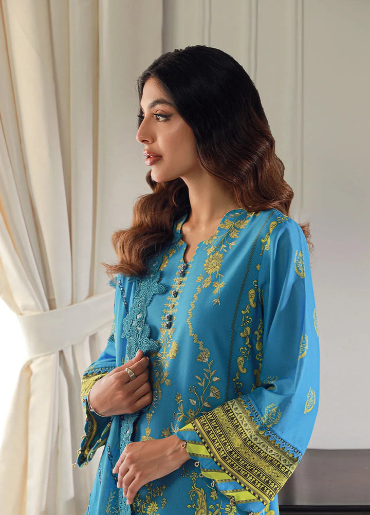 Asim Jofa Printed Lawn Unstitched Suit 3 Piece AJ24PU AJUN-16 - Summer Collection